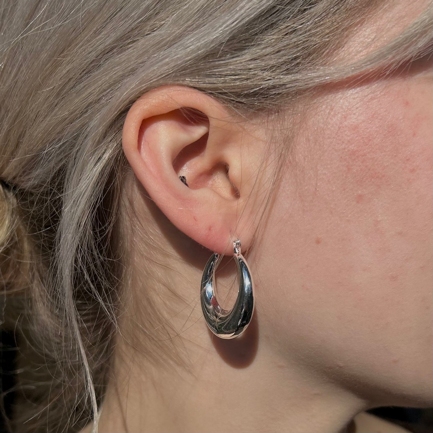 CHUNKY SILVER HOOPS