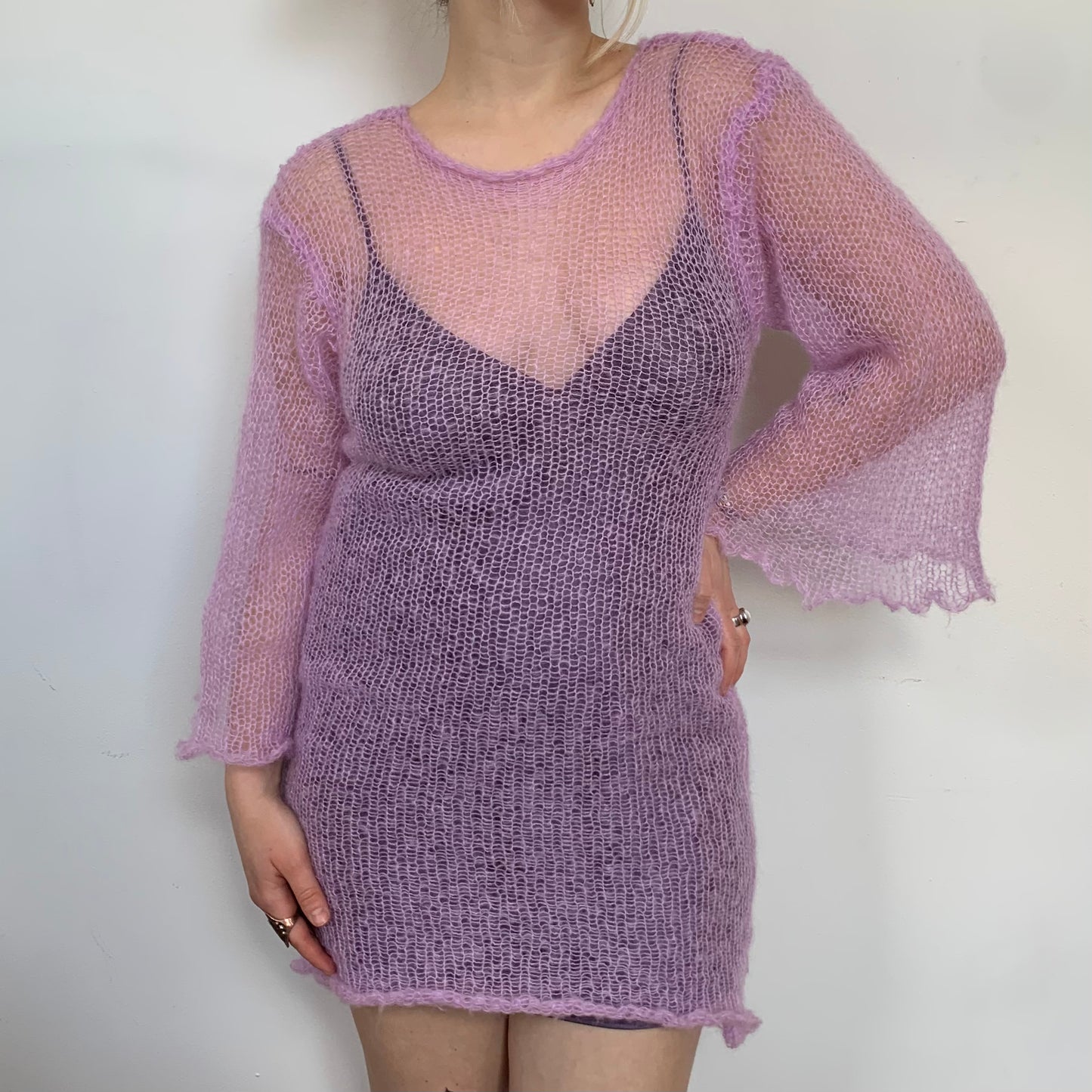 MOHAIR DRESS -  PINK