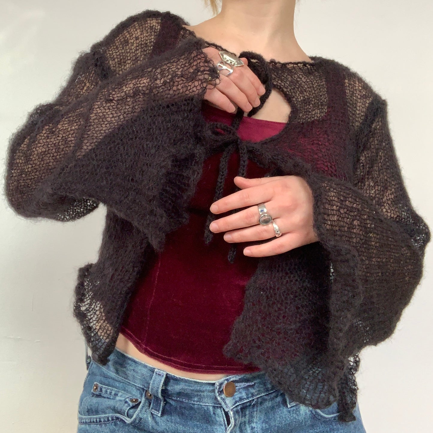 MOHAIR CARDIGAN - BLACK