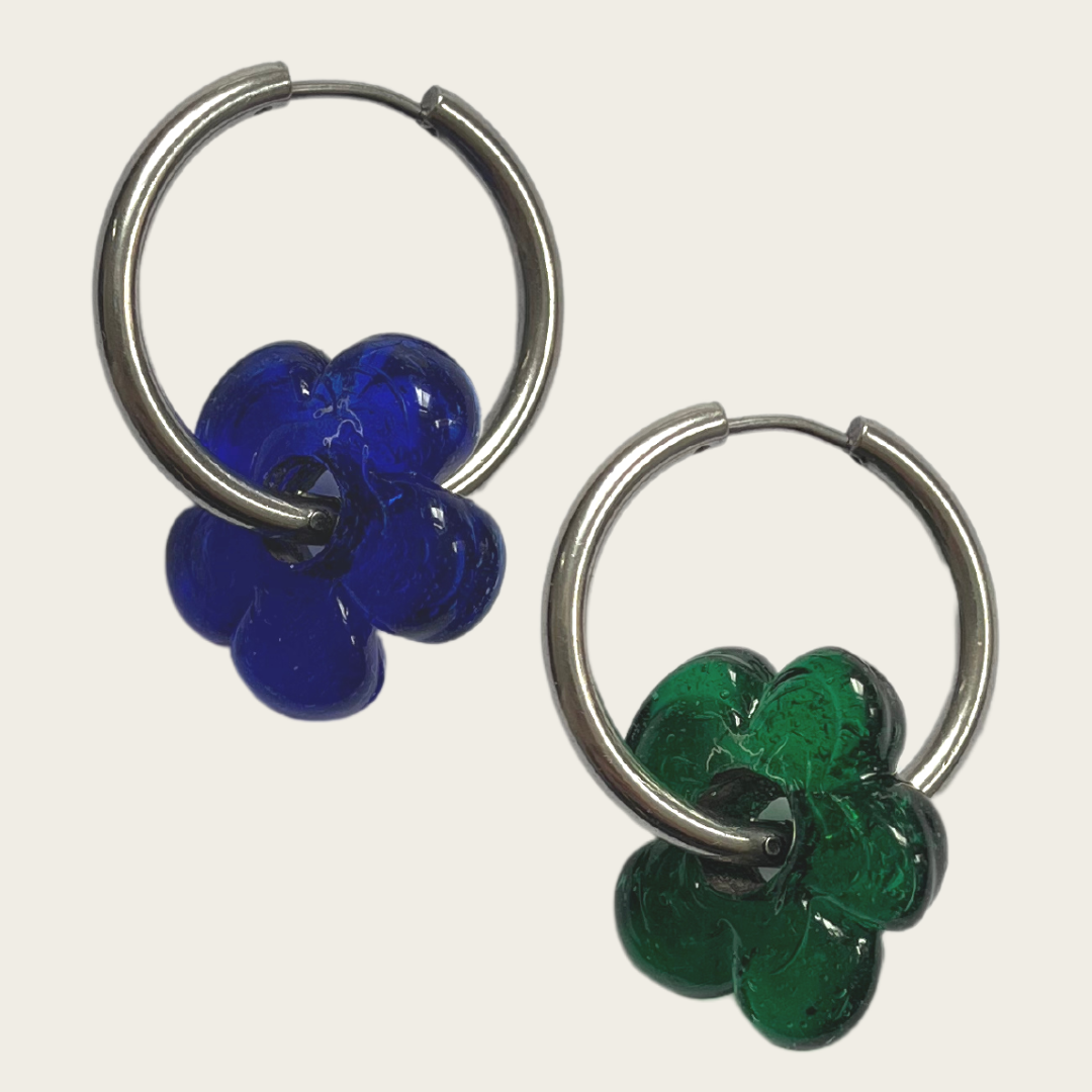 FLOWER HOOP EARRING - CUSTOMIZABLE